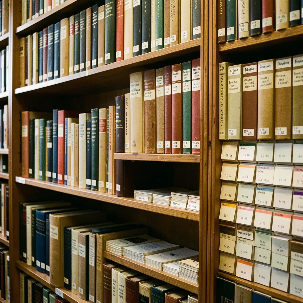 Modern fiction books displayed in color-coordinated arrangement